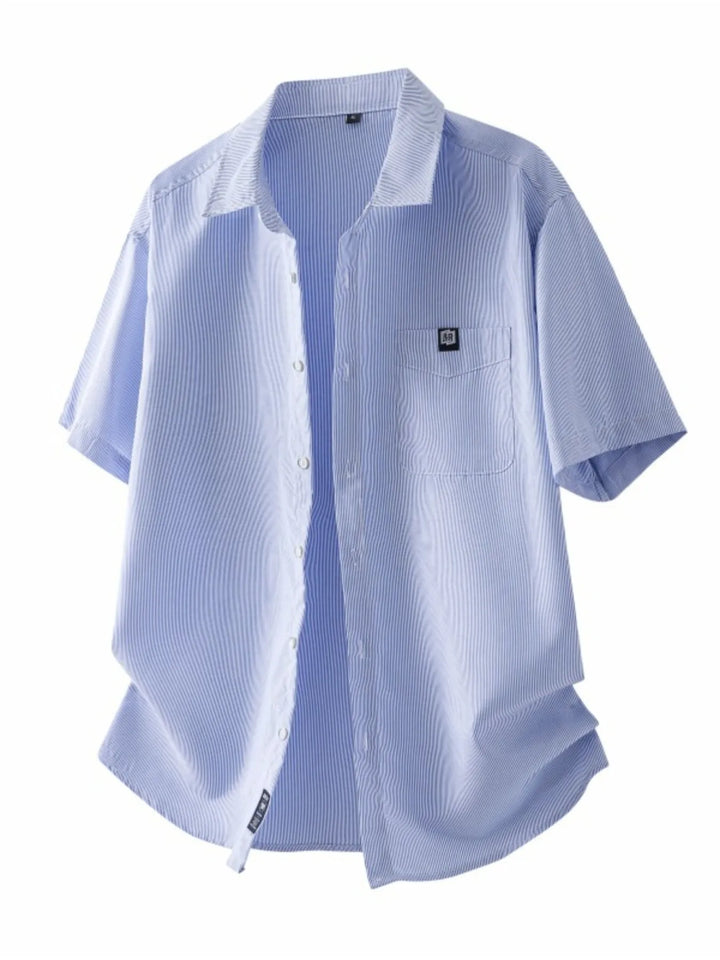 Men's Plus Size Casual Striped Short Sleeve Shirt