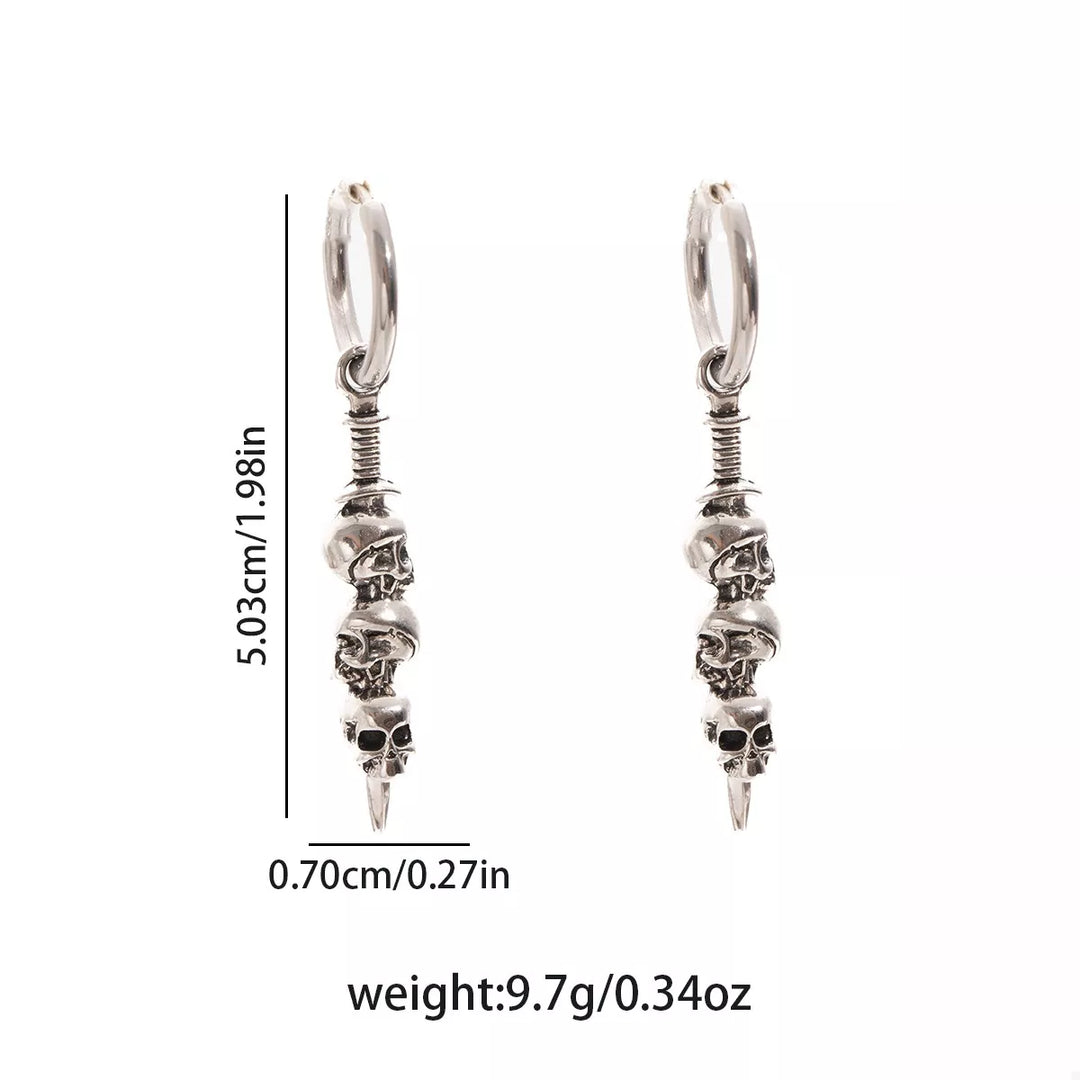 Halloween Skull Chain Drop Earrings