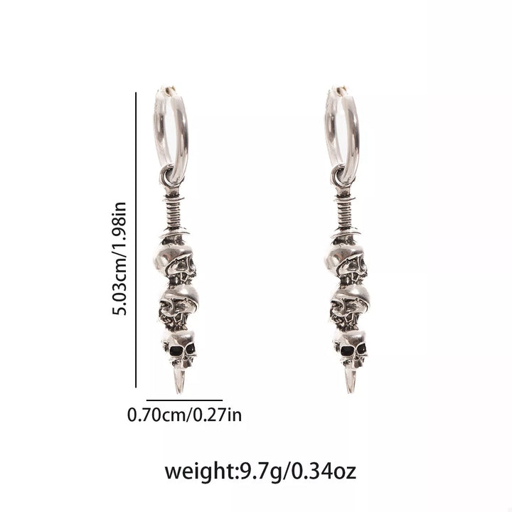 Halloween Skull Chain Drop Earrings