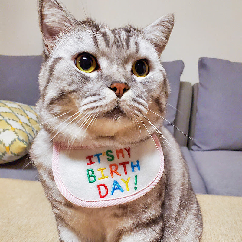 Factory Wholesale Direct Supply Pet Cat Bib Holiday Birthday Bib Pet Supplies Bib Triangle Scarf