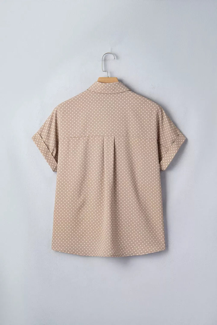 Polka Dot Print Short Sleeve Shirt