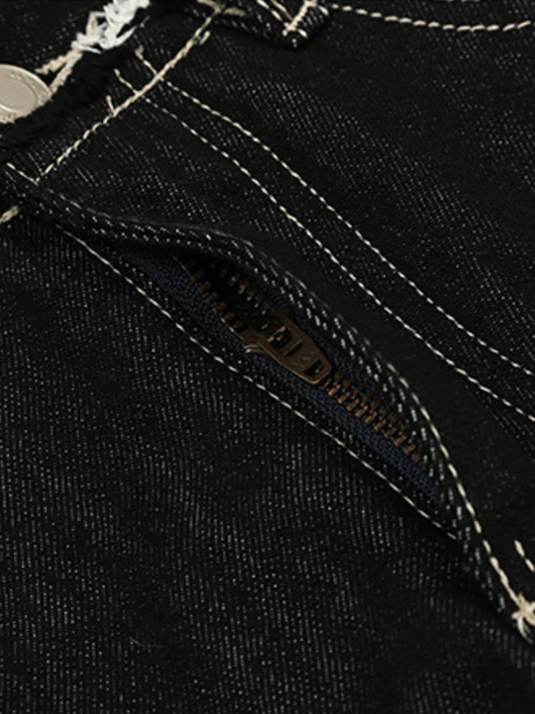 Men's Washed Frayed Hem Cuff Jeans