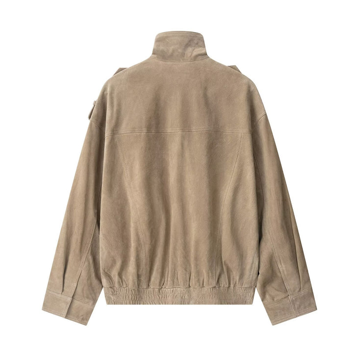 Temperament Women's Suede Texture Leather Coat
