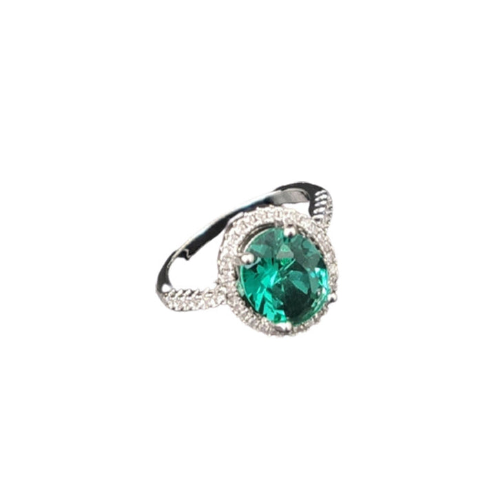 Luxury Zircon Round Ring Full Of Diamonds Ring Engagement Wedding First Ornament