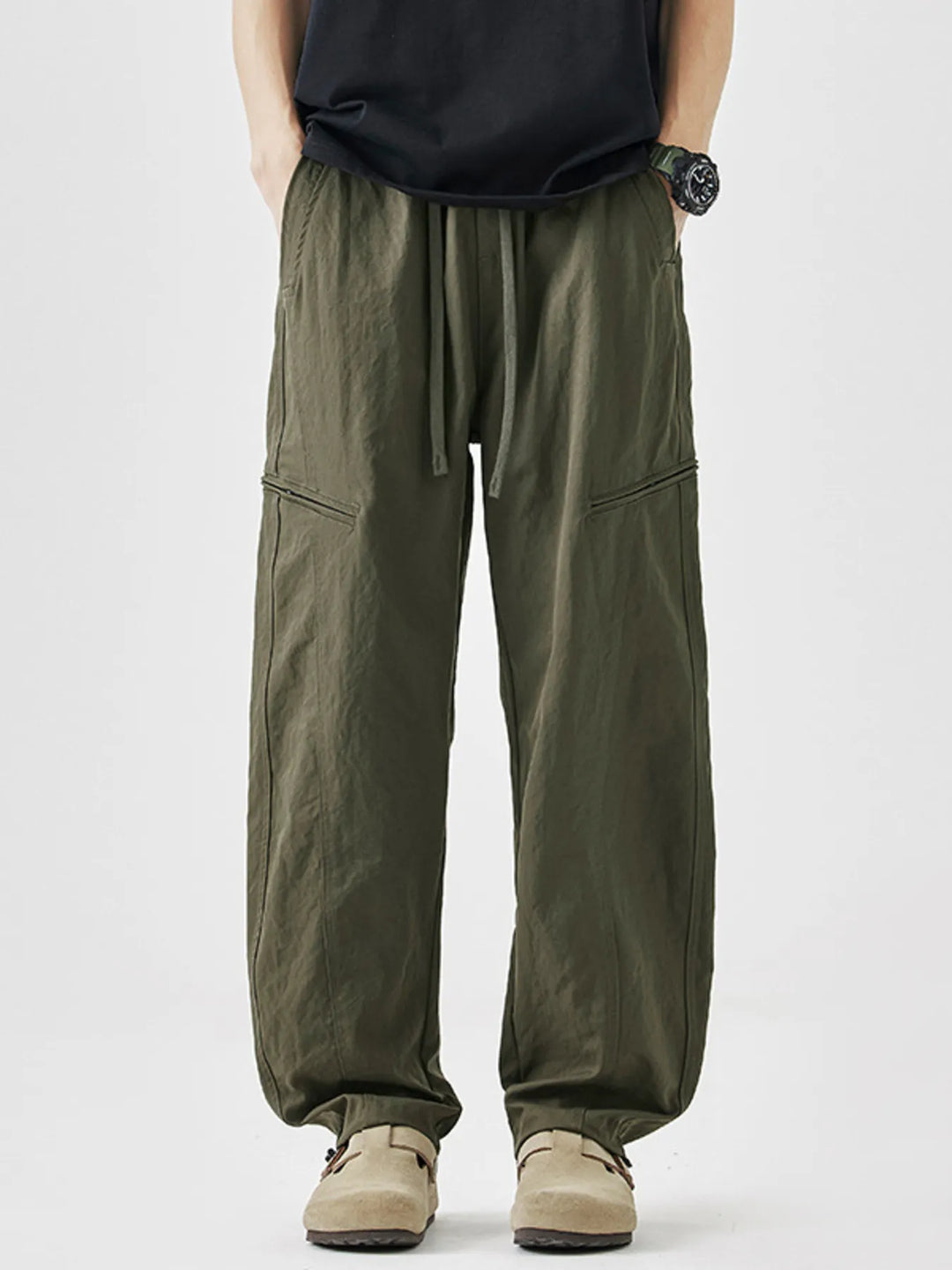 Men's Plus Size Loose Fit Drawstring Casual Pants