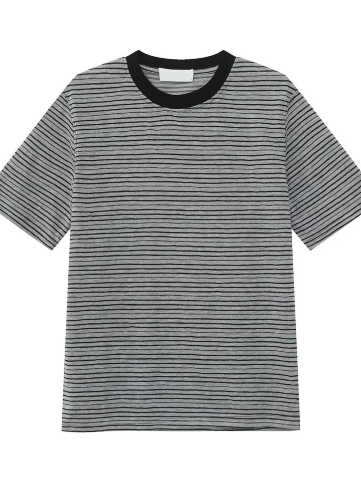 Men's Striped Crew Neck T-Shirt