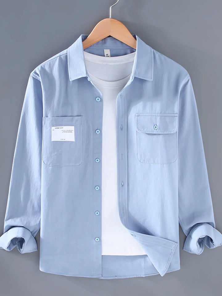 Men's Plus Size Button Up Long Sleeve Shirt