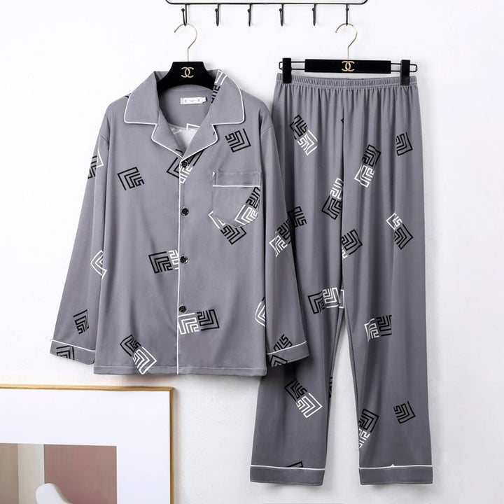 Mens Minimalist Long Sleeve Loungewear Pajamas