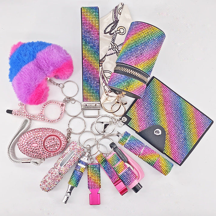 Multifunctional Portable Womens 12-Piece Keychain Set