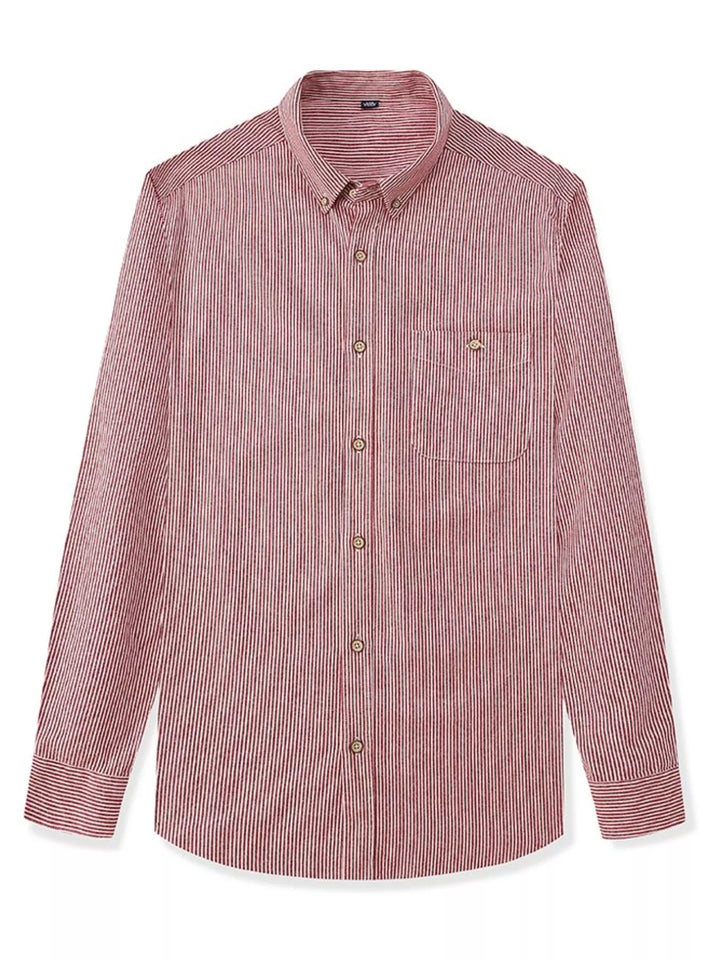 Men's Full Size Casual Striped Corduroy Shirt Plus Size