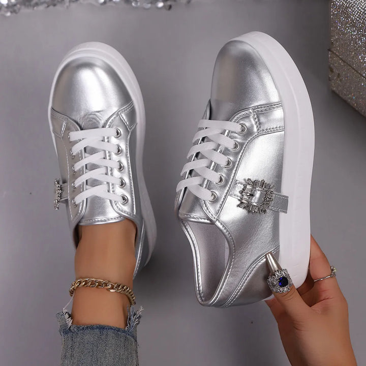 Rhinestone Embellishment Platform Sneakers