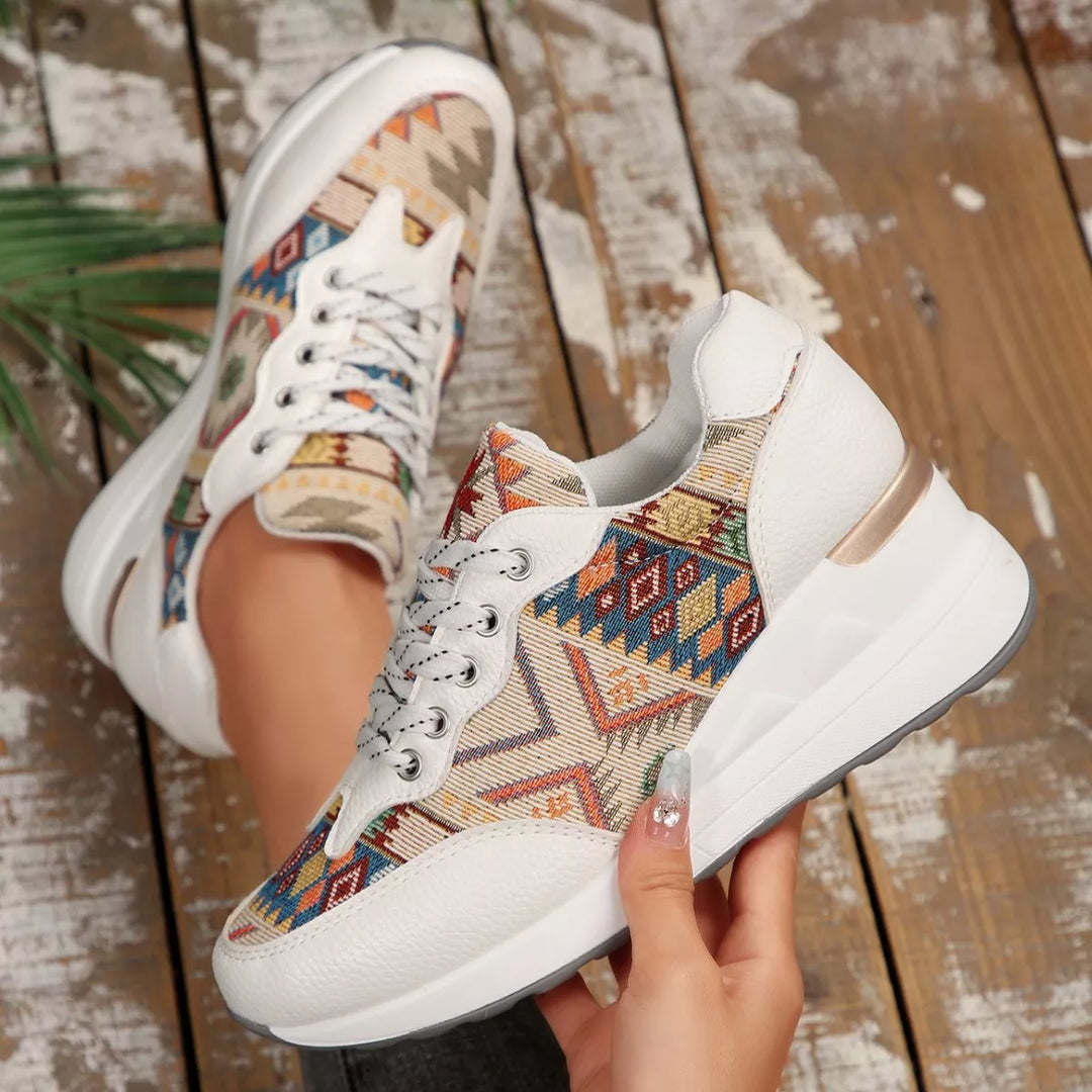 Lace Up Wedge Sneakers