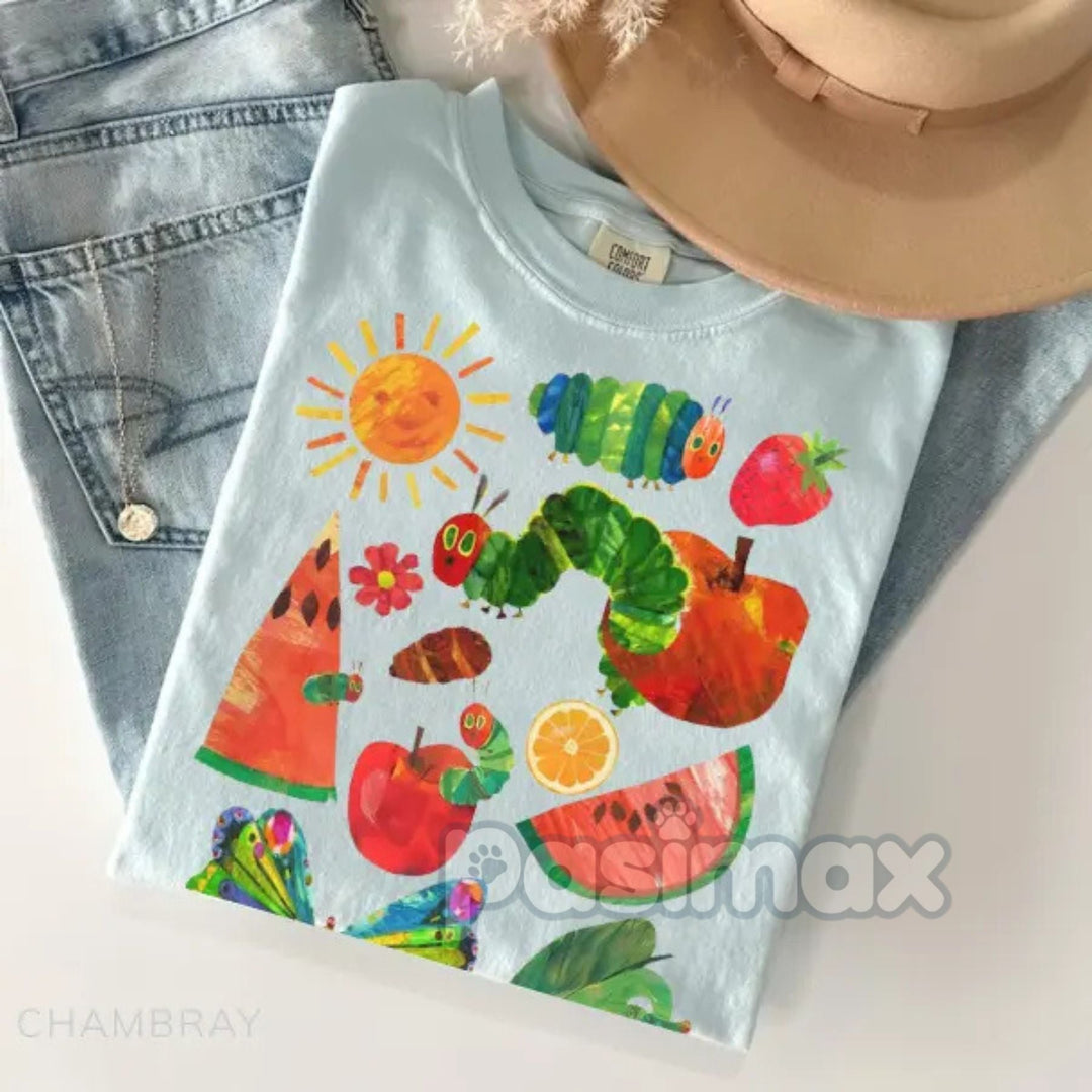 Hungry Caterpillar Teacher Shirt – Back To School Outfit, First Day of School Tee, Teacher Life Apparel, Gift for Educator