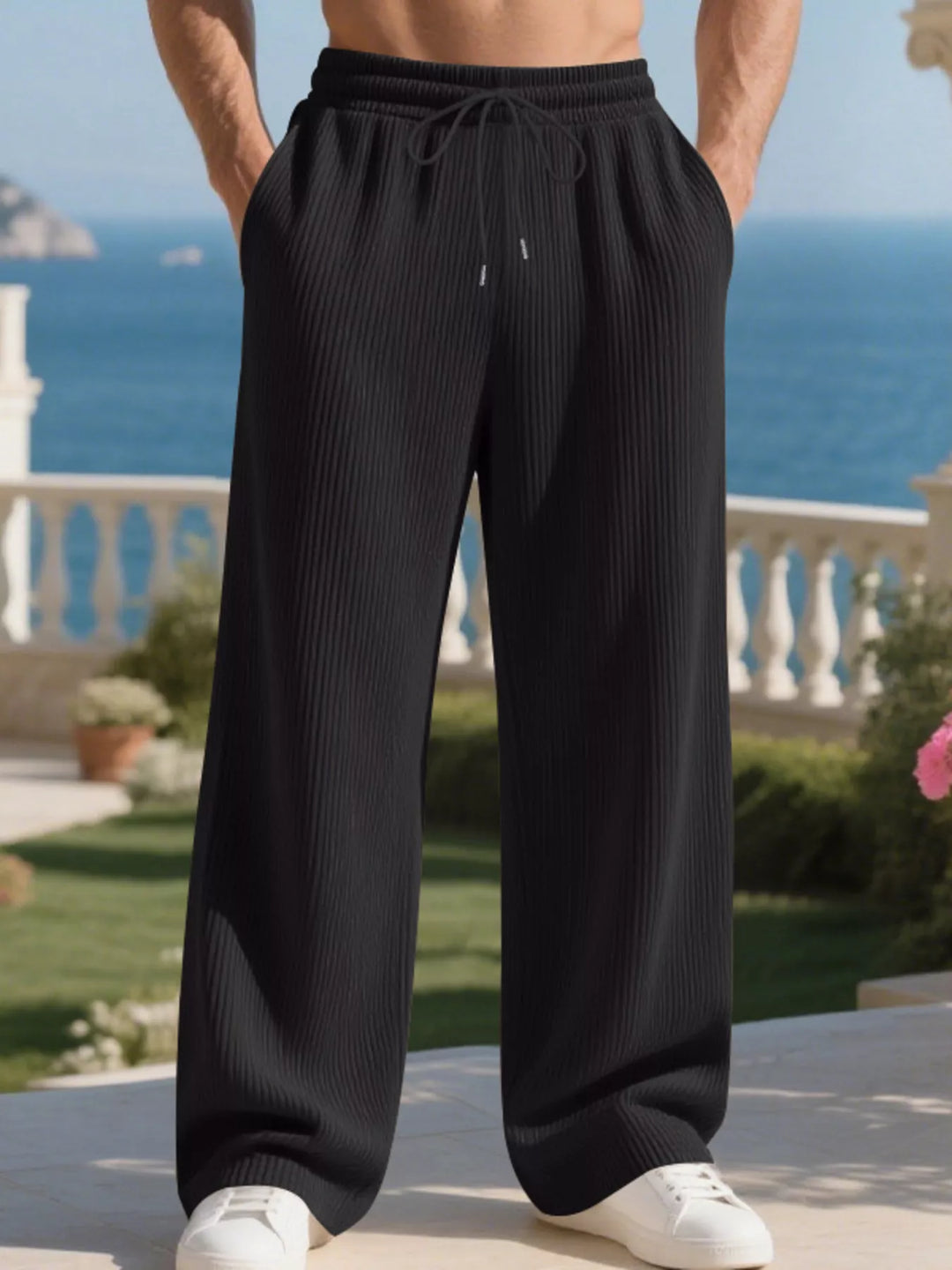Men's Full Size Relaxed Fit Drawstring Pants Plus Size