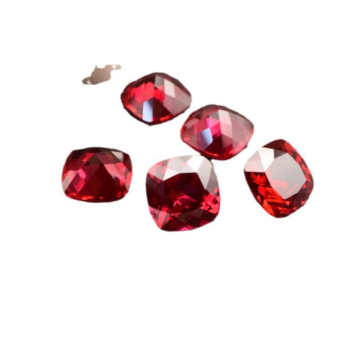 Square-cut Synthetic Ruby Gemstone