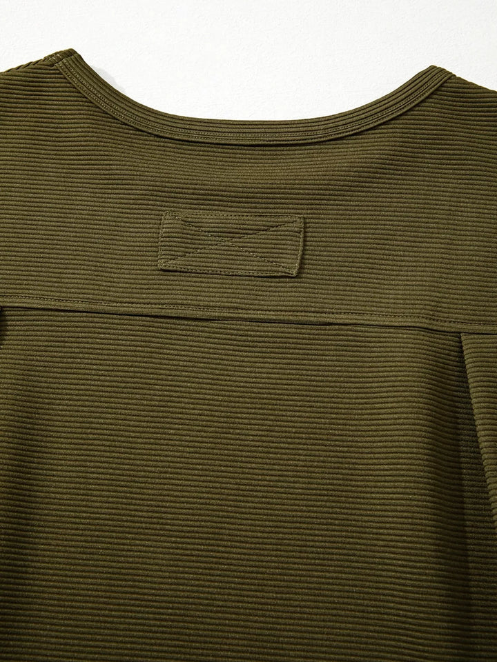 Ribbed Knit Oversized Sweatshirt