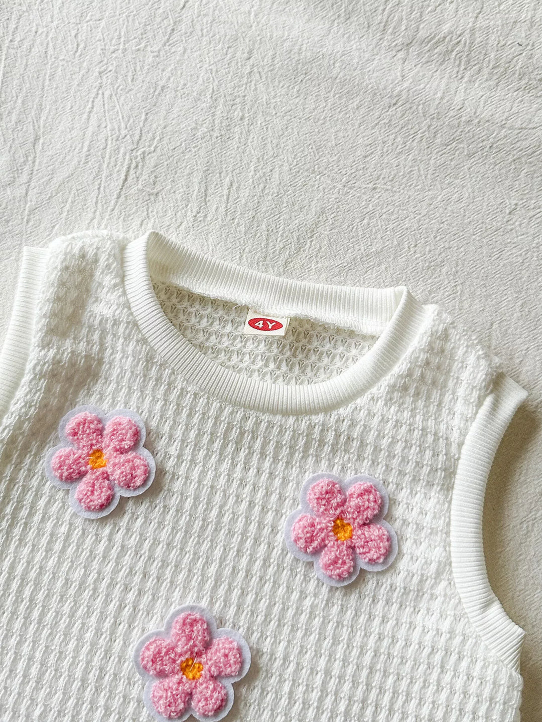 Children's Flower Sleeveless Top and Skirt Set