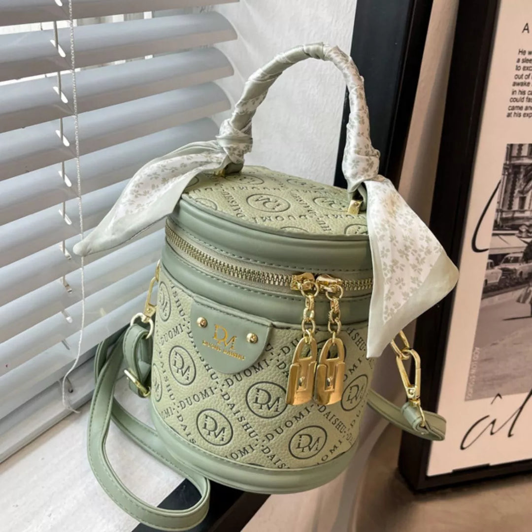 Letter Adjustable Strap Bucket Bag