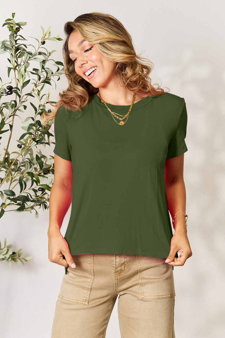 Relaxed Fit Rayon Crewneck Tee