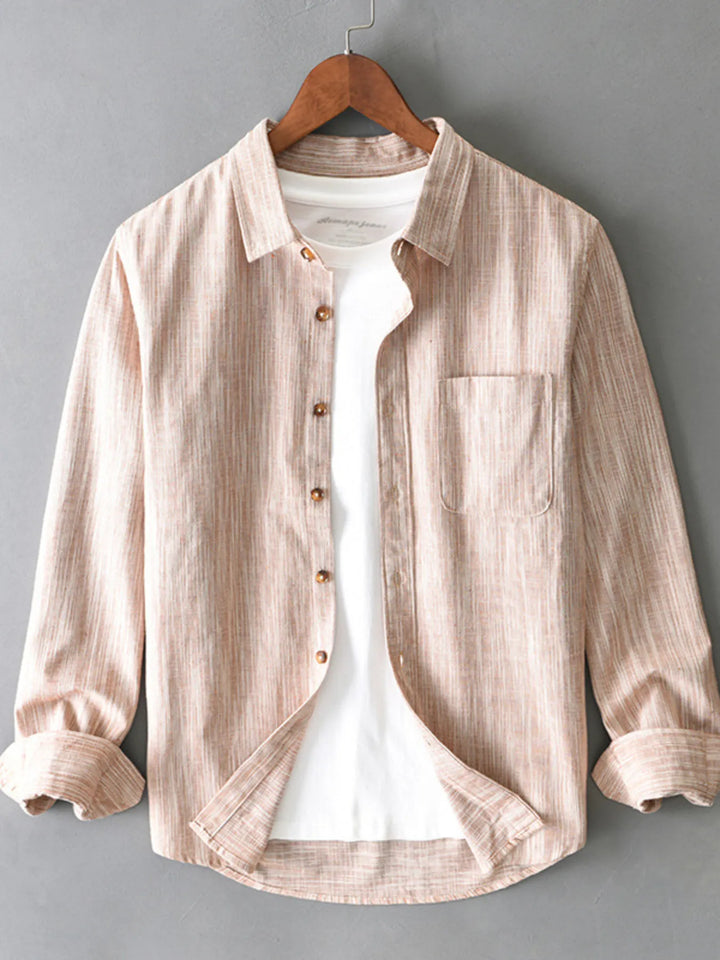 Men's Plus Size Button-Up Long Sleeve Shirt