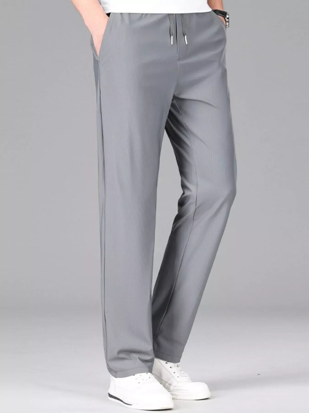 Men's Plus Size Lightweight Drawstring Casual Pants