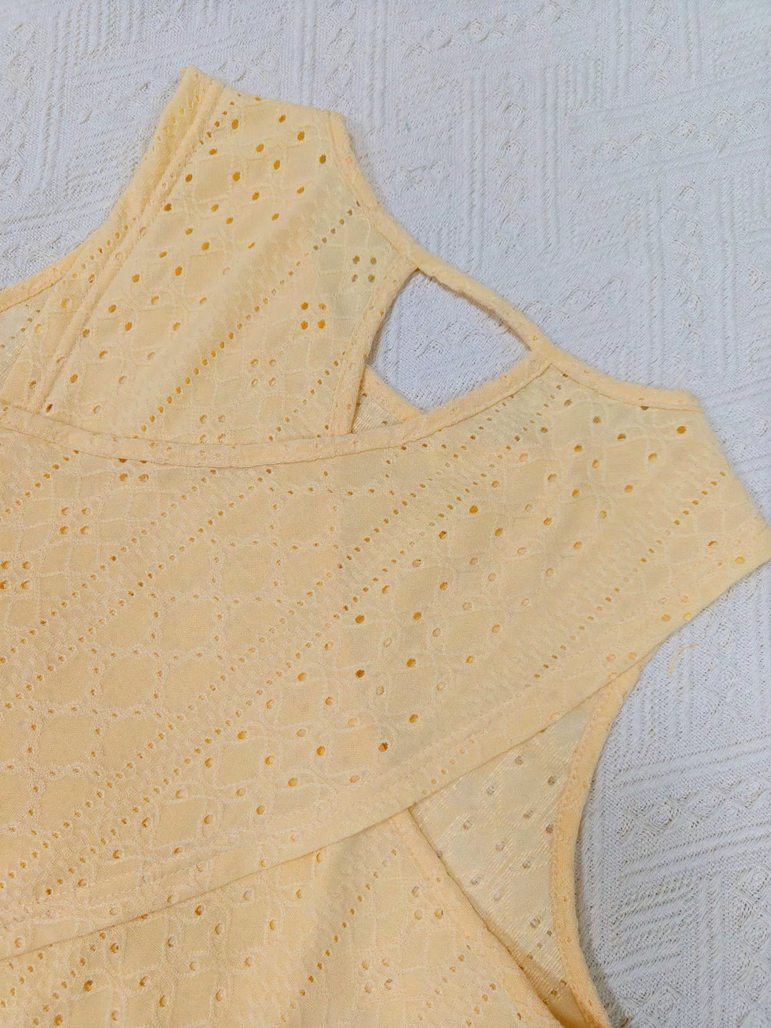 Hollow-Out Knit Tank Top