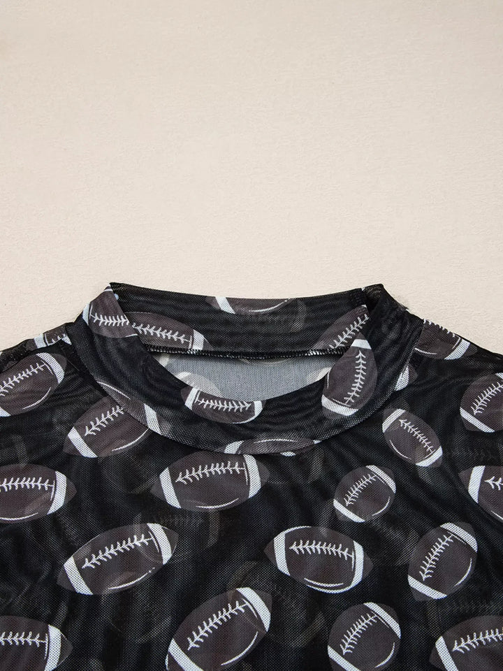 Game Day Mesh Sheer Long Sleeve Top