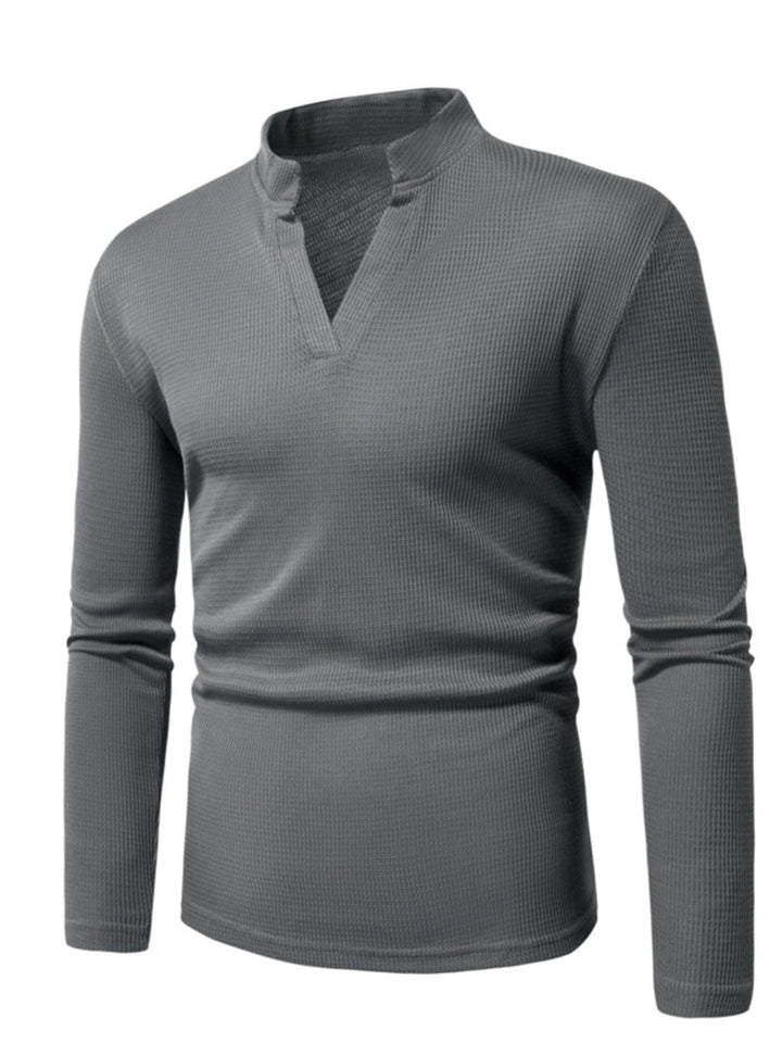 Men's Notched Long Sleeve Top