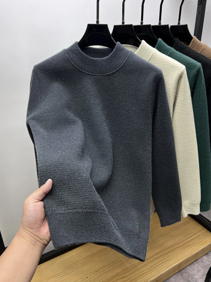 Men's Textured Long Sleeve Sweater