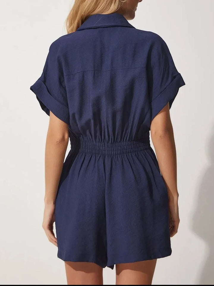 Johnny Collar Short Sleeve Romper