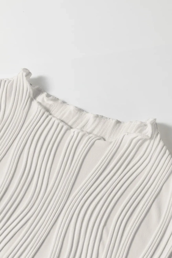 Wavy Textured Mock Neck Tank