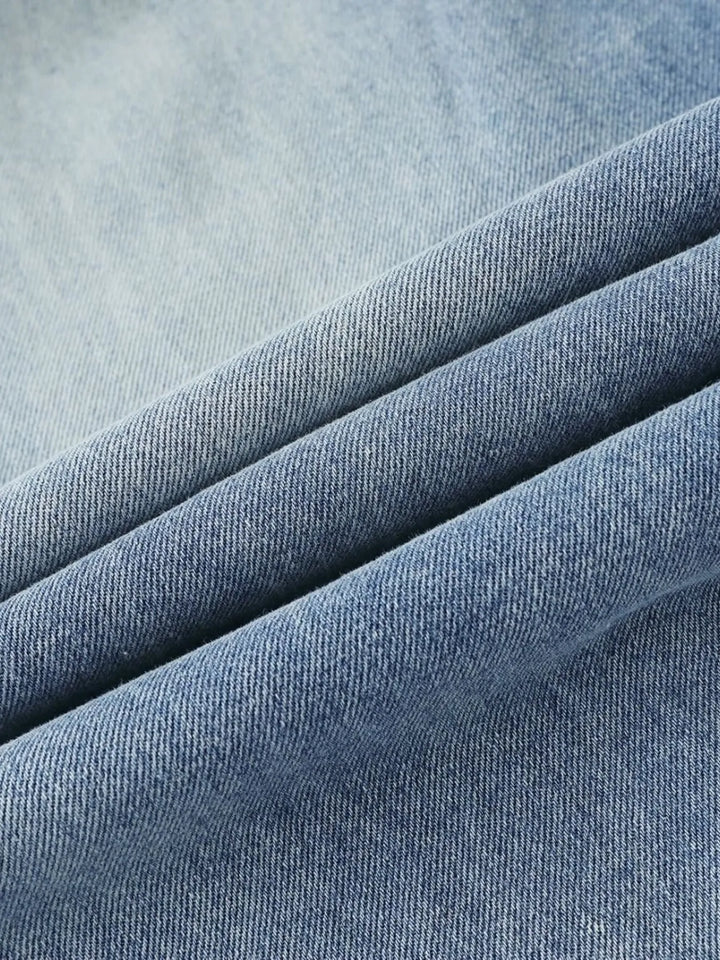 Men's Wide-Leg Vintage Wash Denim Jeans