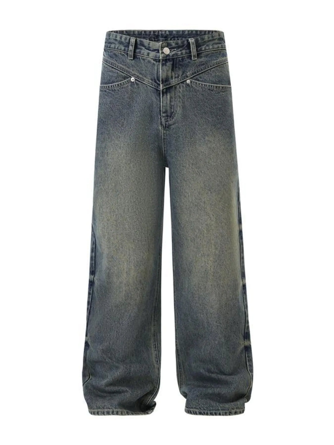 Men's Full Size Vintage Wash Wide Leg Jeans Plus Size