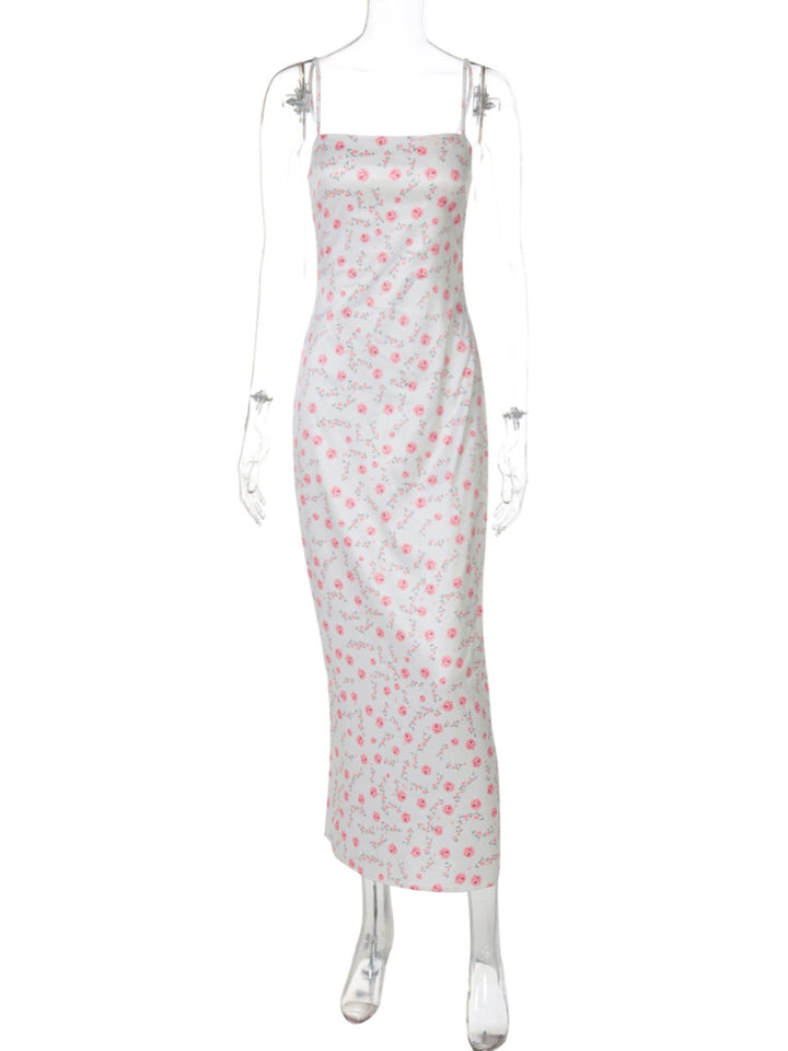 Floral Print Spaghetti Strap Midi Dress