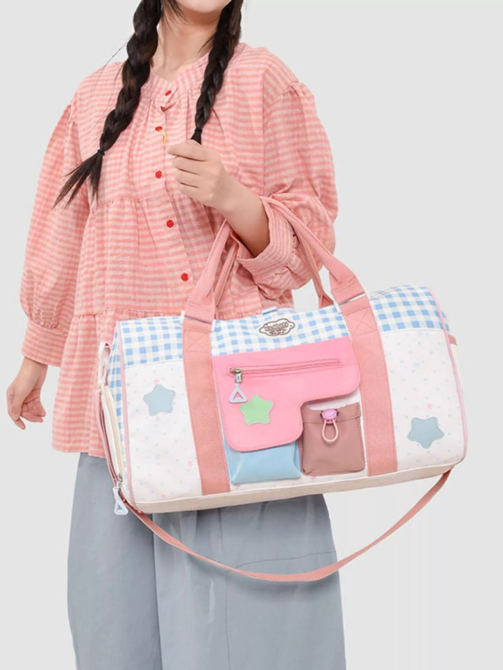 Color Block Large Capacity Travel Bag