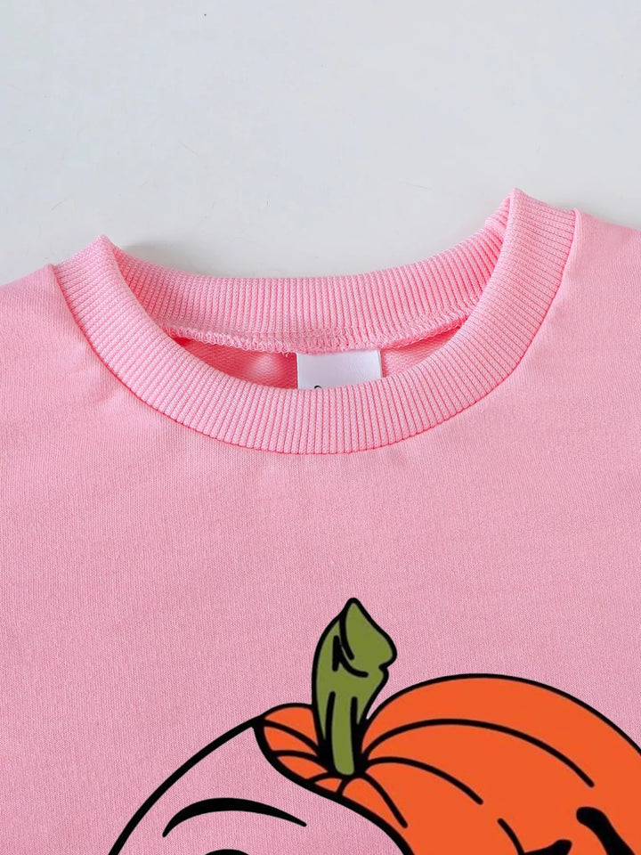 Children's Halloween Graphic Sweatshirt and Flare Pants Set