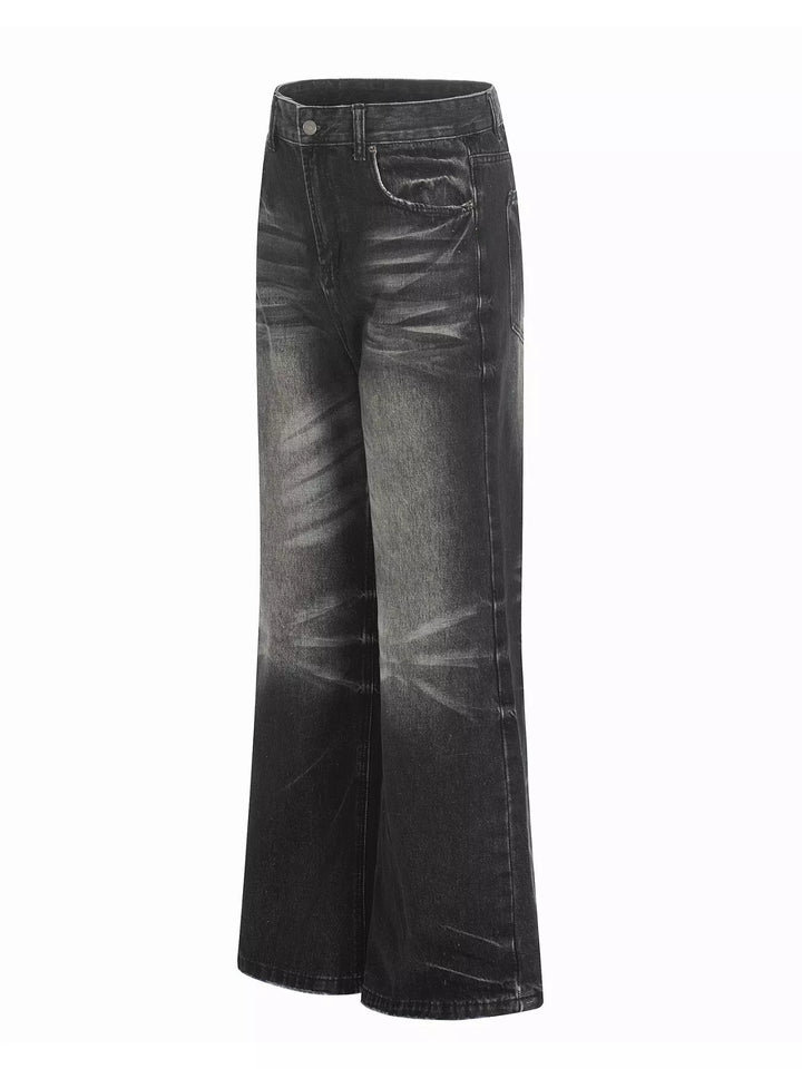 Men's Full Size Vintage Wash Wide Leg Jeans Plus Size