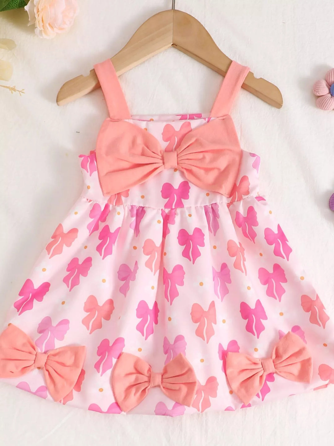 Children's Bow Front Printed Dress