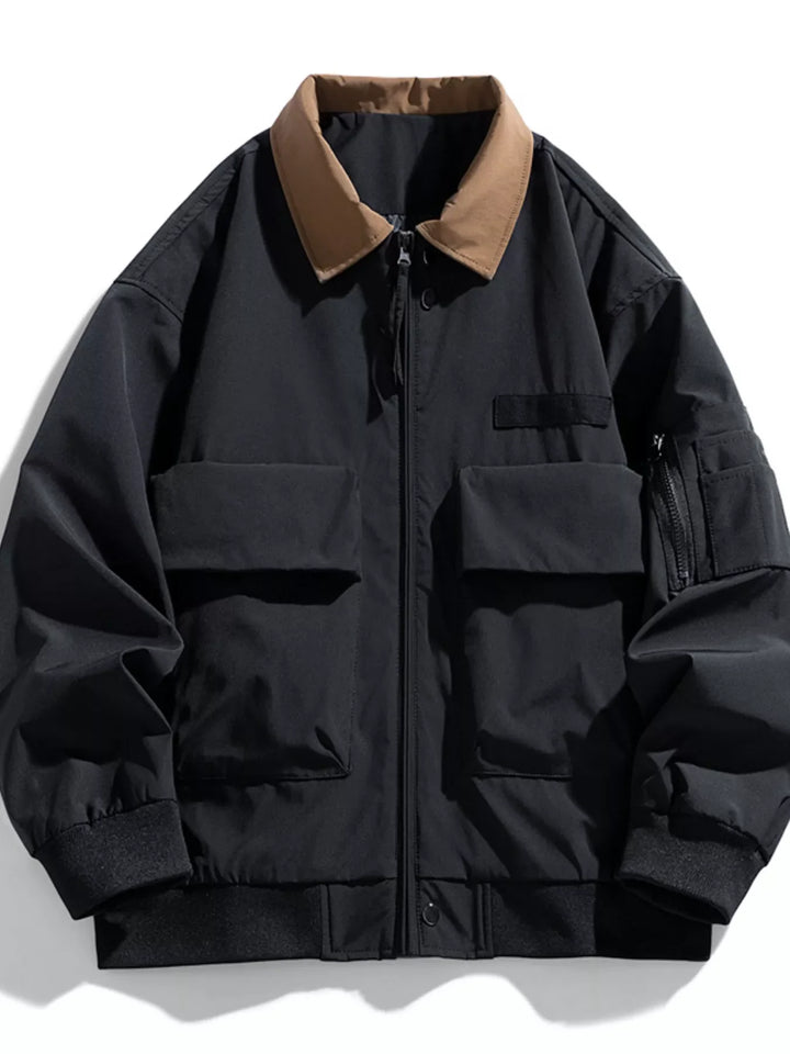 Men's Plus Size Zip Up Casual Bomber Jacket