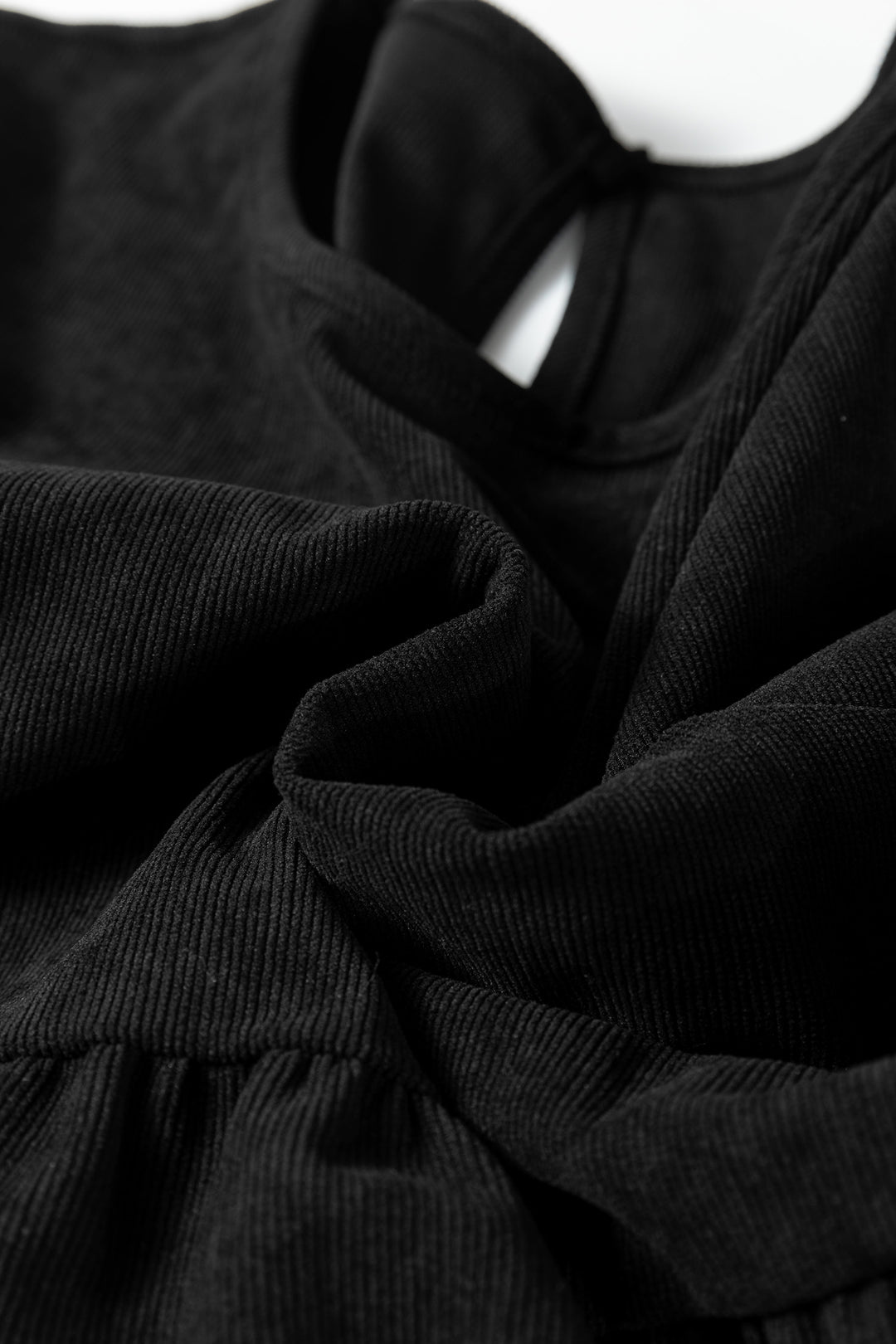 Black Lantern Sleeve Tiered Mini Dress
