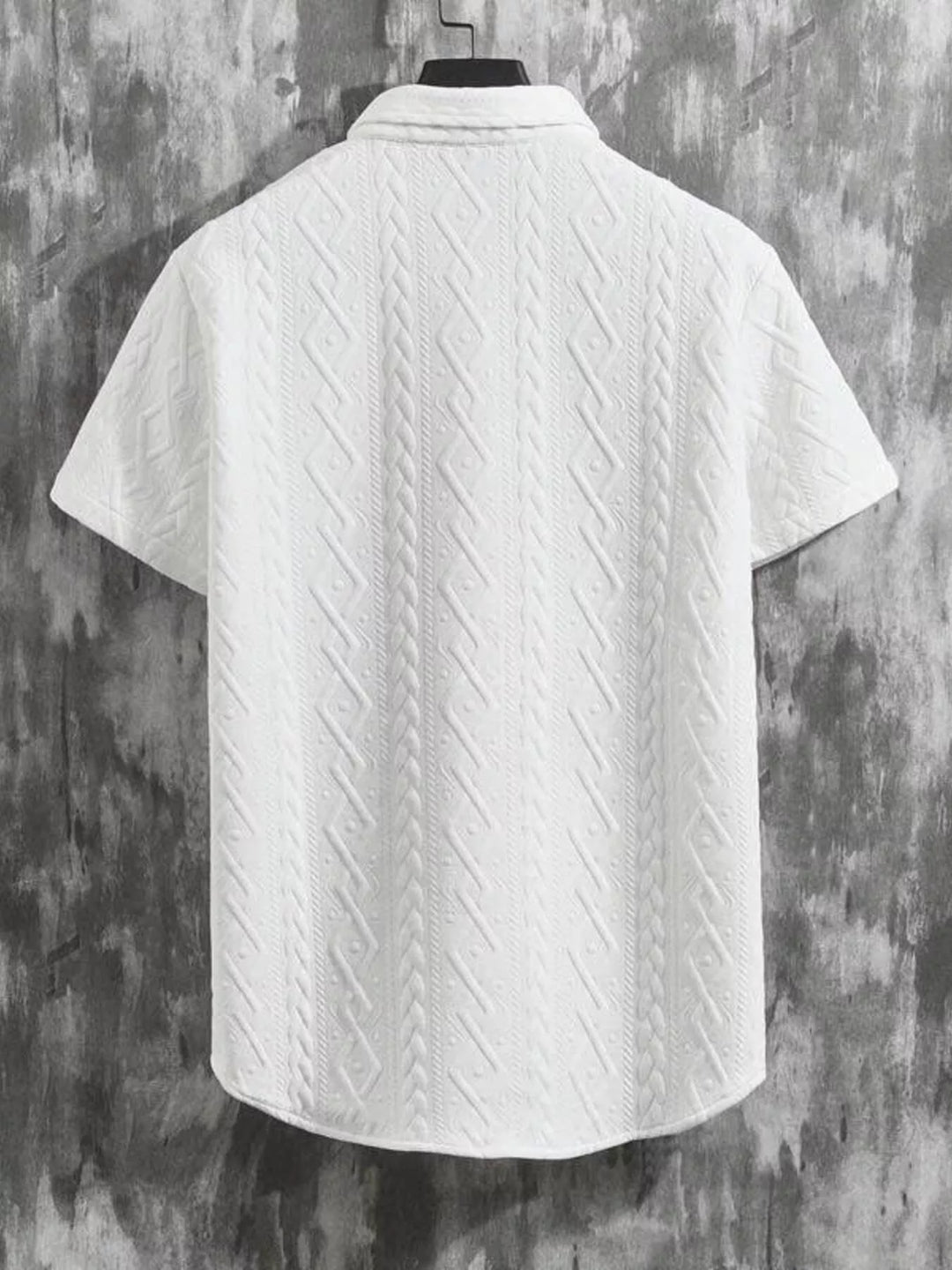 Men's Textured Knit Short Sleeve Polo & Shorts Set