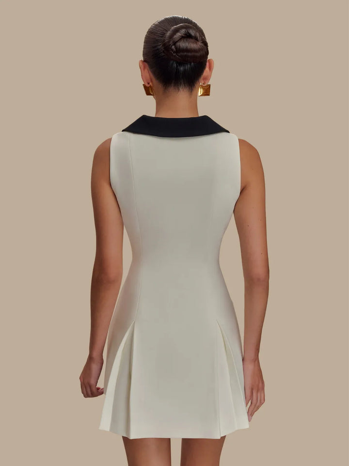 Button Front Sleeveless Mini Dress