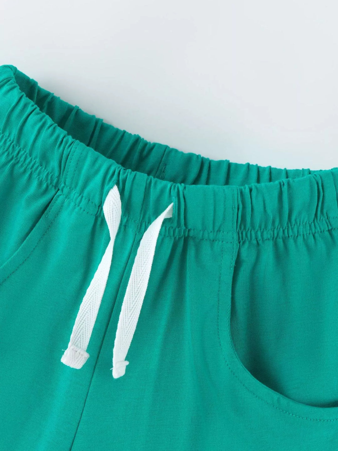 Children's Animal Race Round Neck Tee and Shorts Set