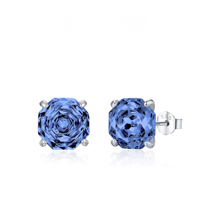 Basic Rose-cut Sparkling Diamond Stud Earrings Unisex Accessory