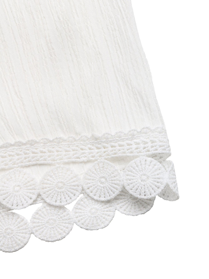 Lace Trim Wide Leg Pants