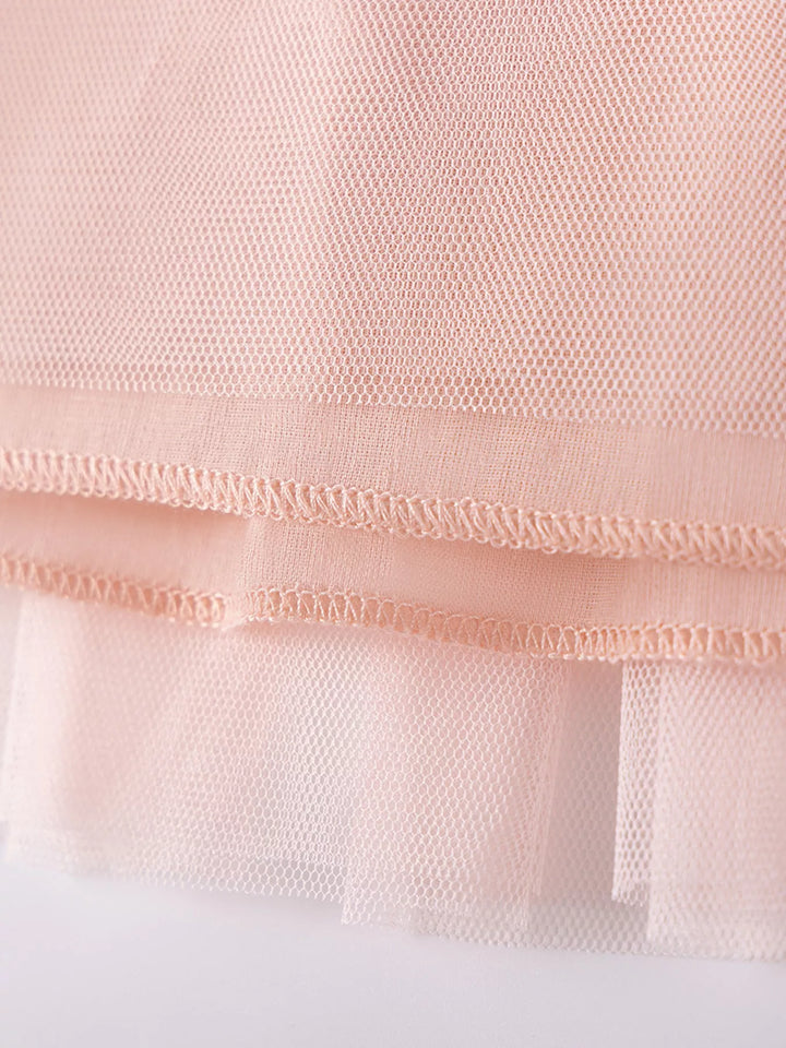 Children's Ruffled Sleeve Tulle Dress