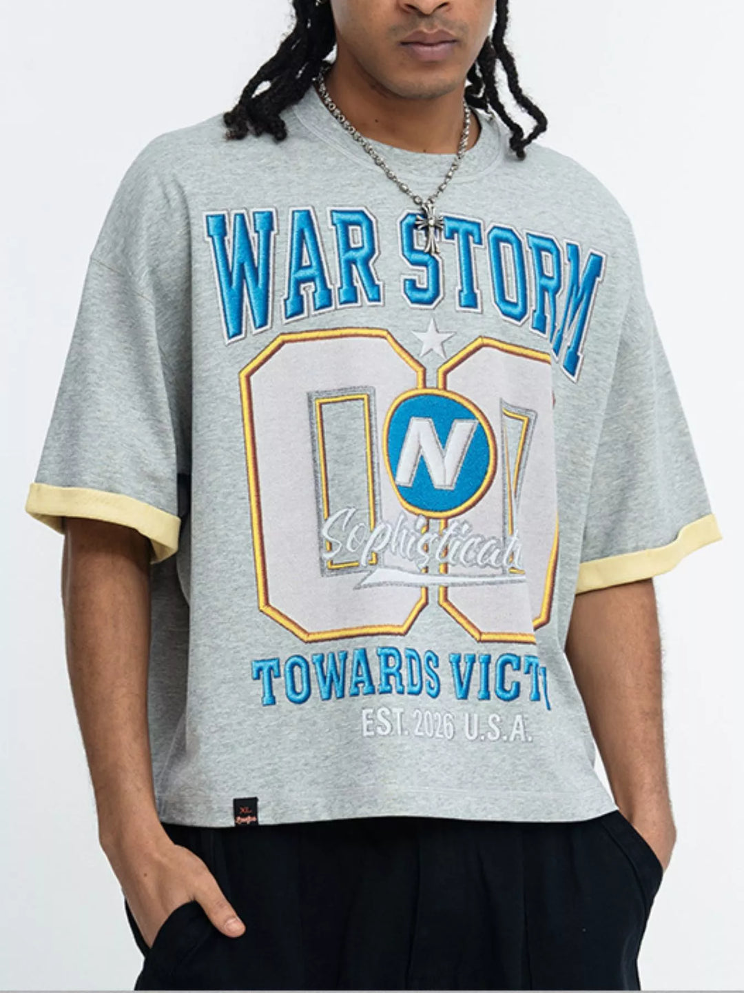 Men's War Storm Graphic Round Neck T-Shirt