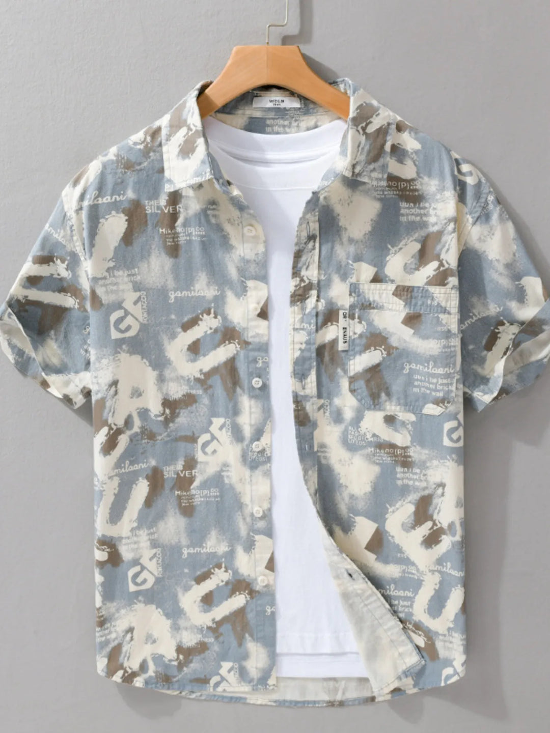 Men's Plus Size Button Up Short Sleeve Shirt