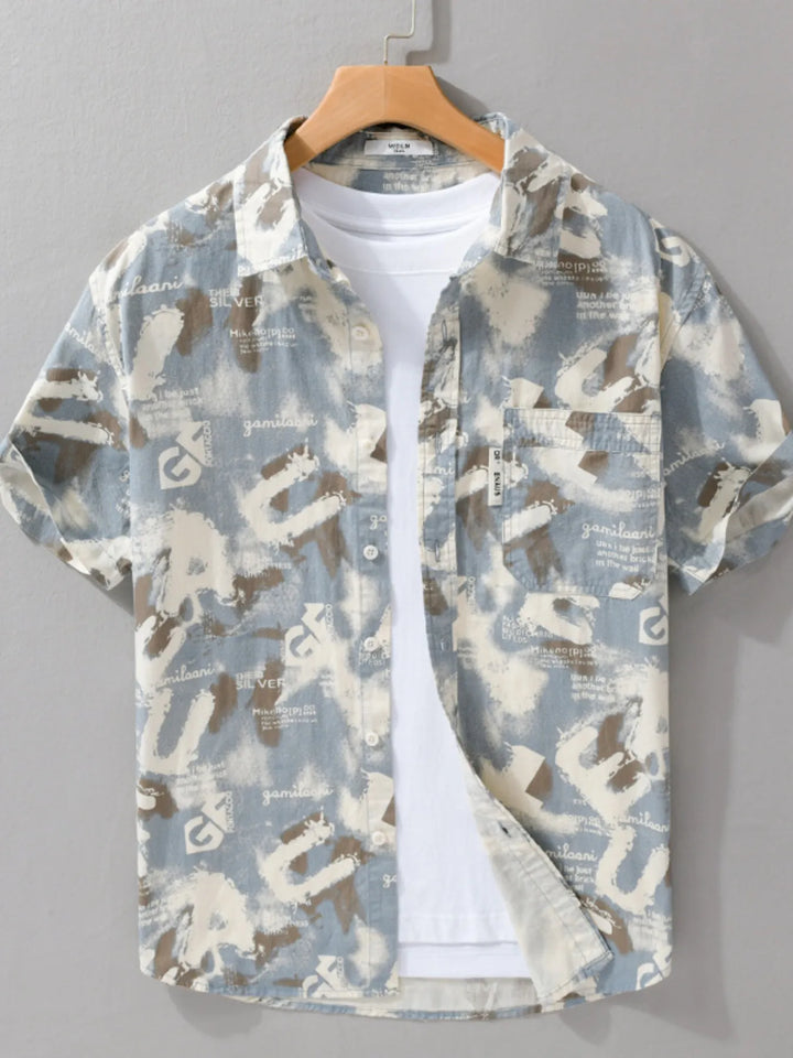 Men's Plus Size Button Up Short Sleeve Shirt