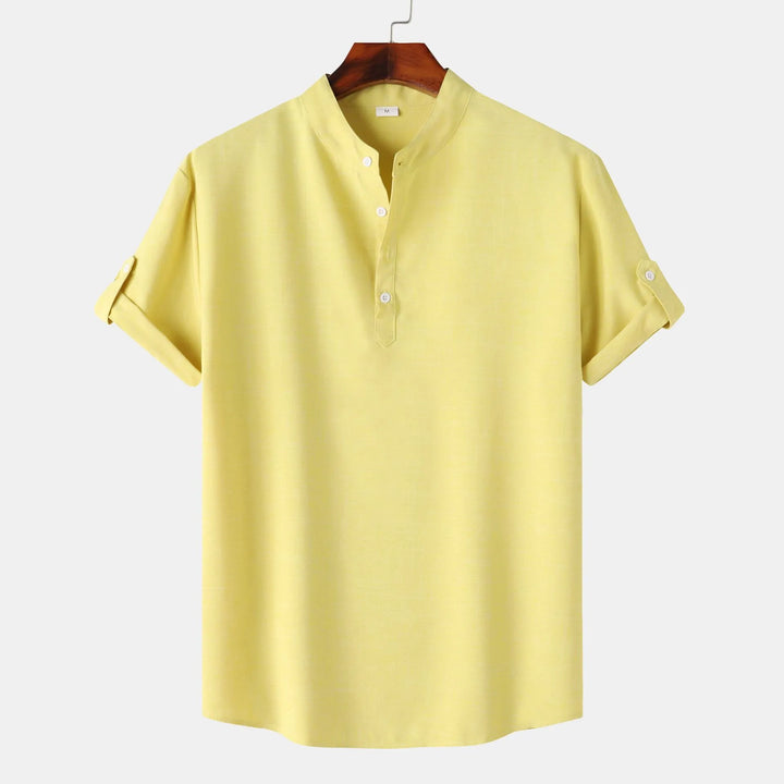 Men's Button Detail Short Sleeve Blouse
